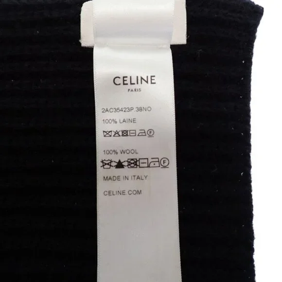 Celine Knit Scarf Wool Black - Picture 7 of 11